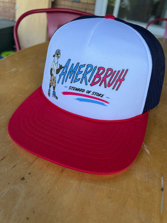 Ameribruh Trucker Hat - Red Brim